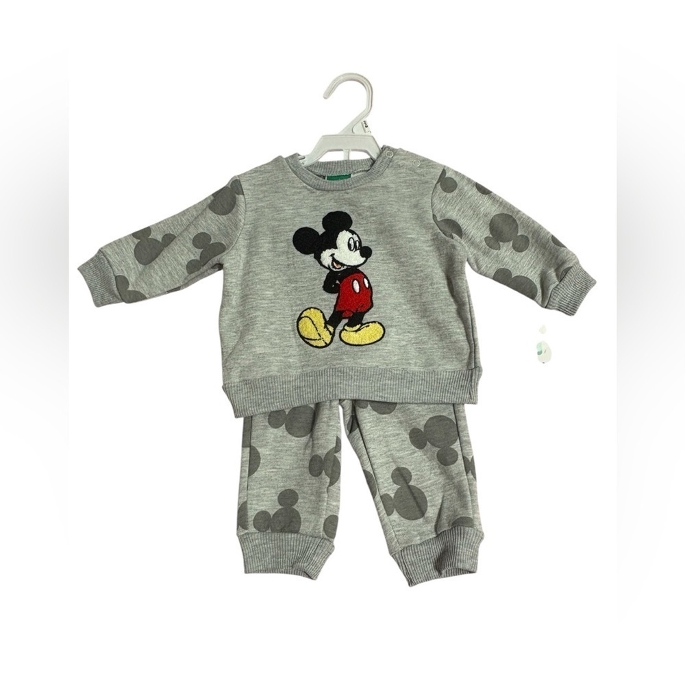 Disney Gray Mickey Mouse Set 0/3 months and A pillow sheet new